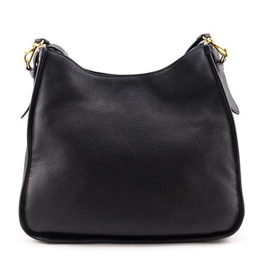 Prada Black Vitello Daino Hobo