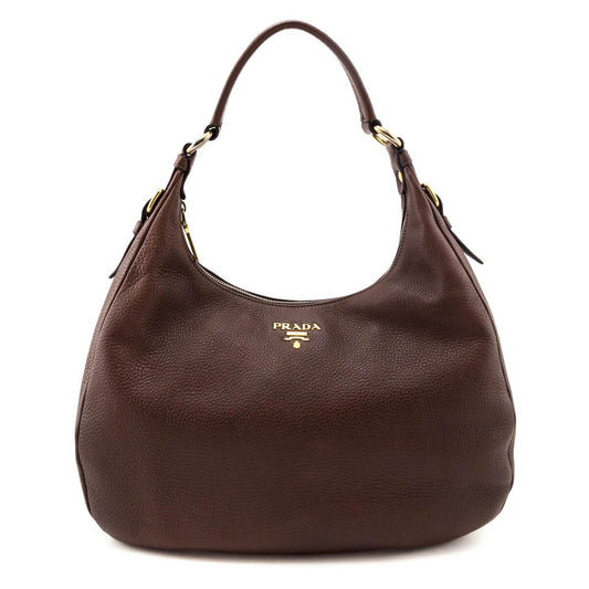 Prada Brown Vitello Daino Hobo