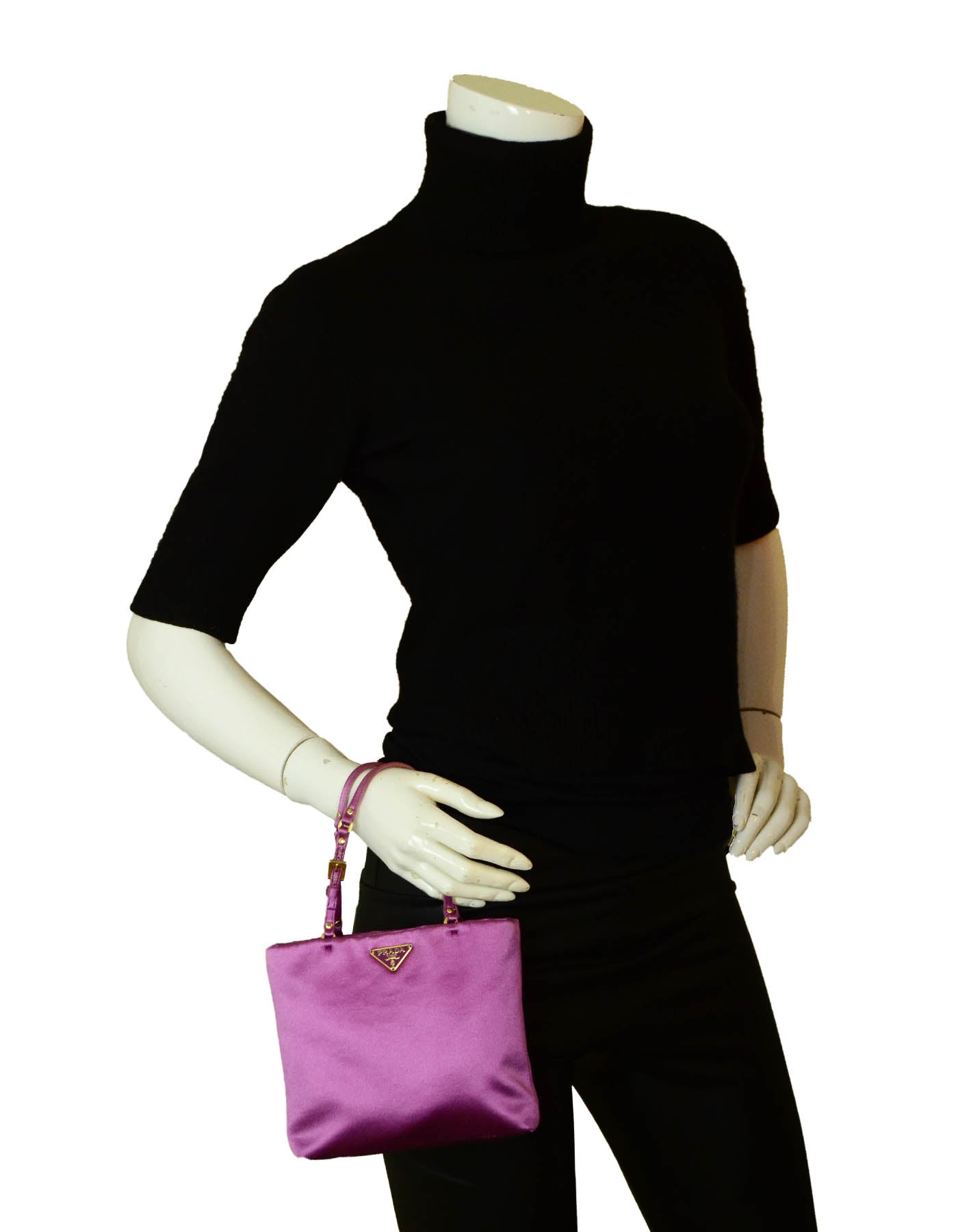Prada   Magenta Satin Mini Handbag