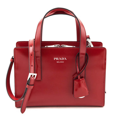 Prada Scarlet Brushed Calfskin Mini Re-Edition 1995 Tote Bag