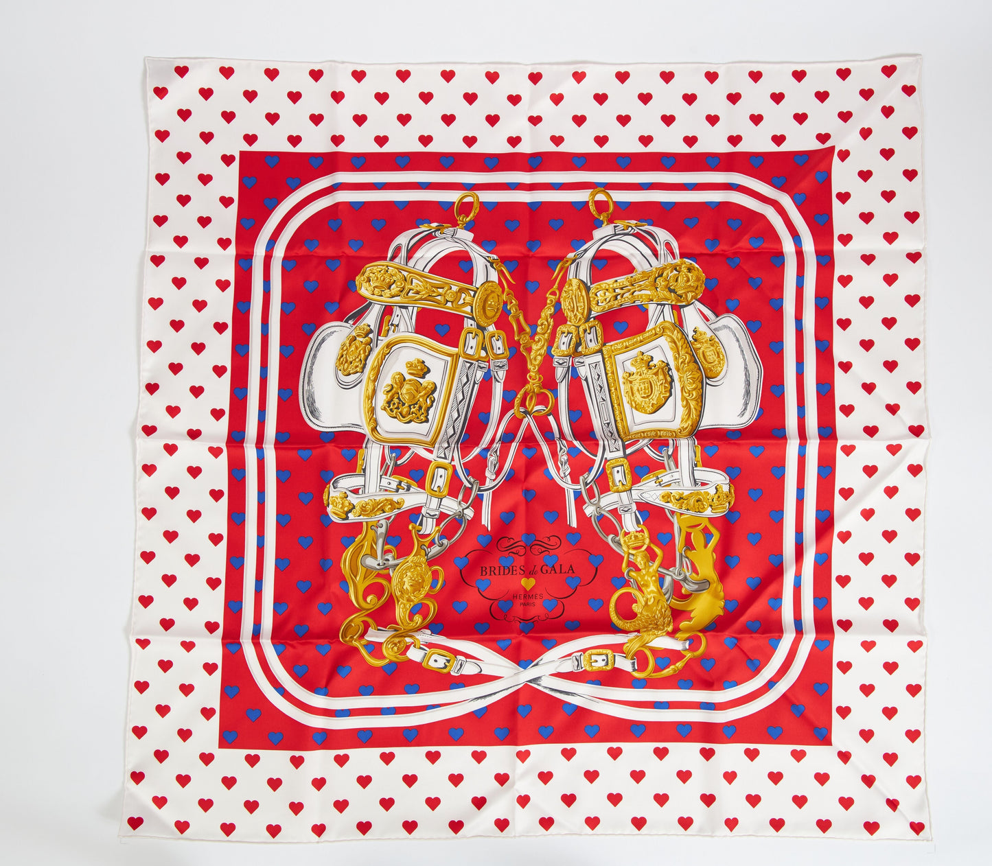 Hermes Red Brides de Gala Love Scarf