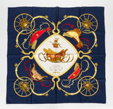 Hermes Blue Silk Springs Scarf by Ledoux