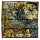 Hermes Lazy Leopardess Silk Scarf Bronze