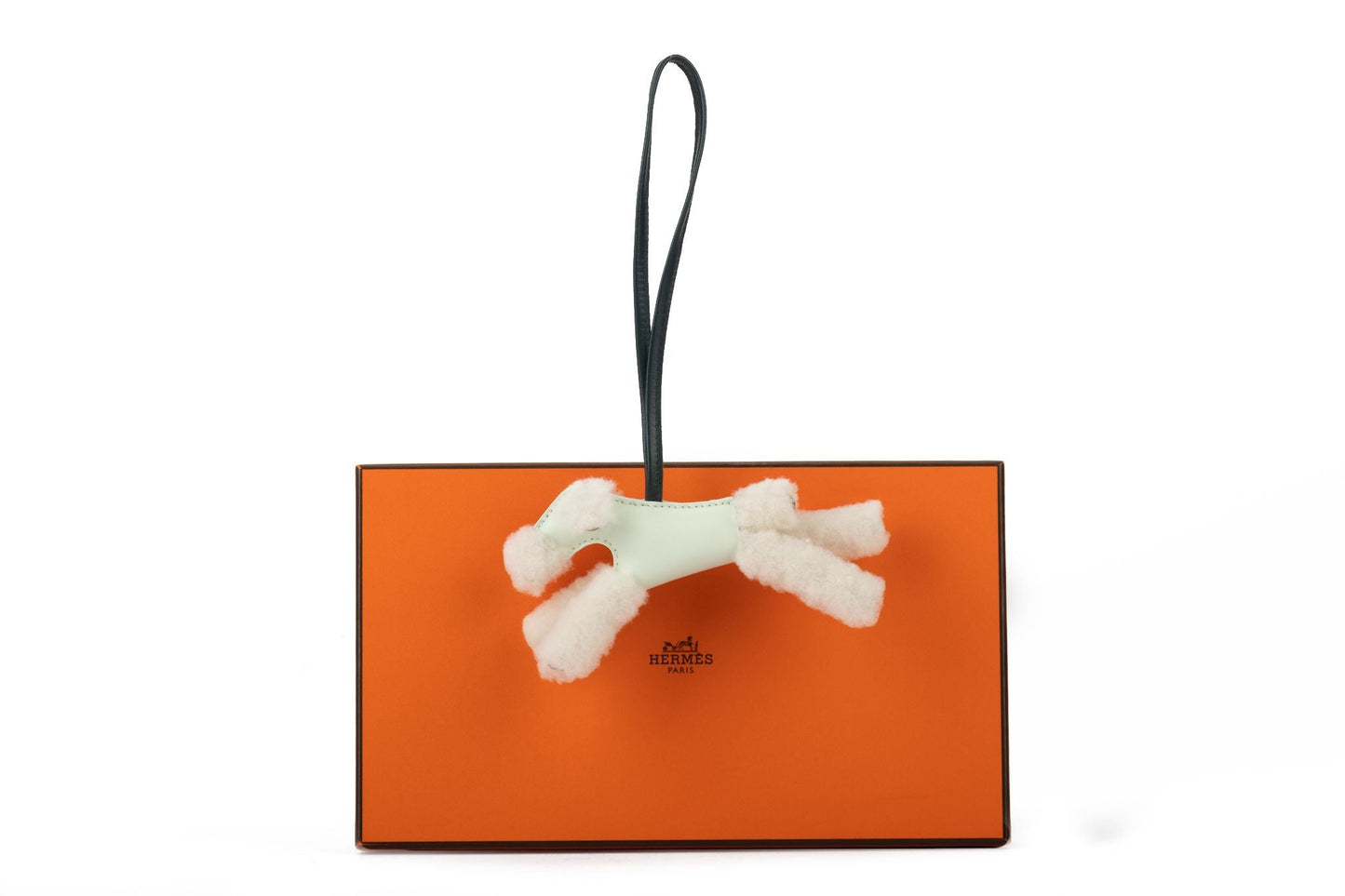 Hermes BNIB Green Shearling Dog Charm