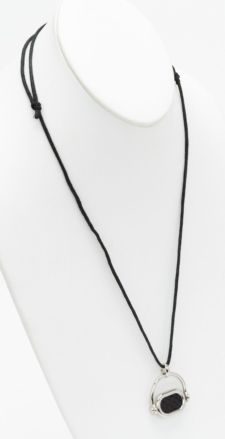 Hermes Necklace Silver Snake Skin