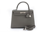 Hermes BNIB Kelly 28 Gris Mouette Togo