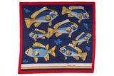 Hermes   Blue Fish Cotton Sarong