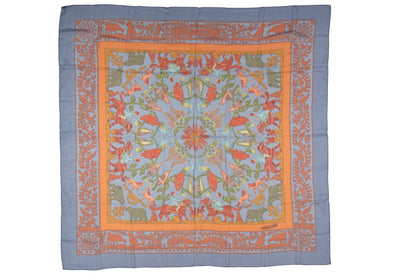 Hermes Multicolor Silk Chiffon Shawl