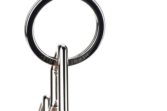 Hermes Steel H Keychain New In Box