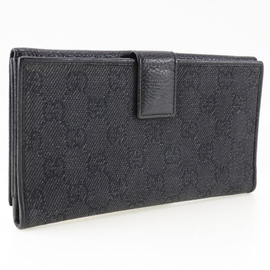 Gucci 143391 GG Canvas Leather Long Wallet