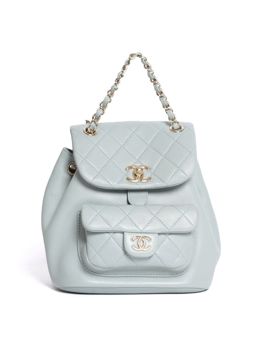 Chanel Small Duma Lambskin Backpack in Light Blue