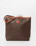 Celine Vintage Brown Monogram Print Tote Bag