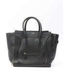 Celine Black Leather Micro Luggage Tote Bag