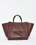 Celine Burgundy Leather Phantom Luggage Medium Tote Bag