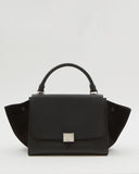 Celine Black Leather & Suede Small Trapeze Bag