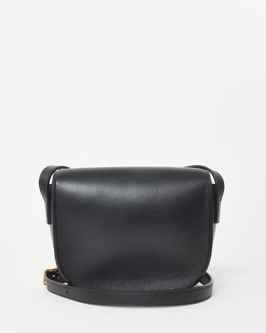Celine Black Smooth Leather Triomphe Logo Floco Crossbody Bag