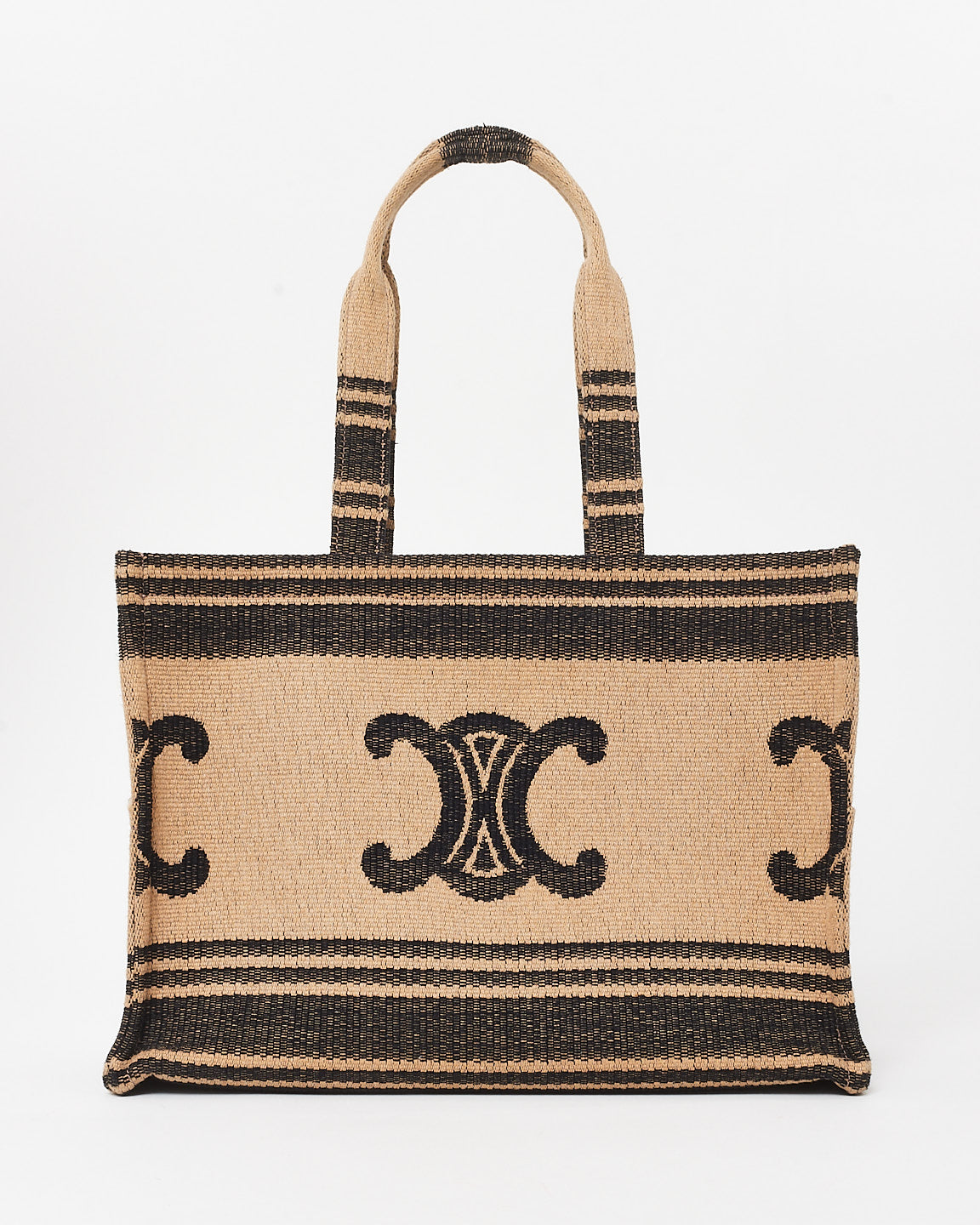 Celine Brown & Black Triomphe Canvas Tote Bag
