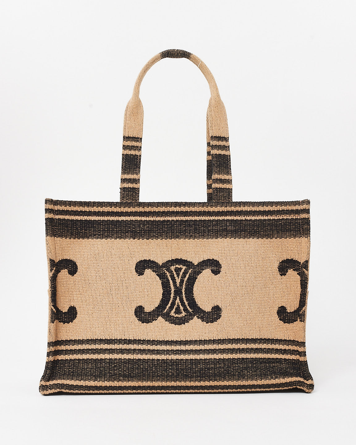 Celine Brown & Black Triomphe Canvas Tote Bag