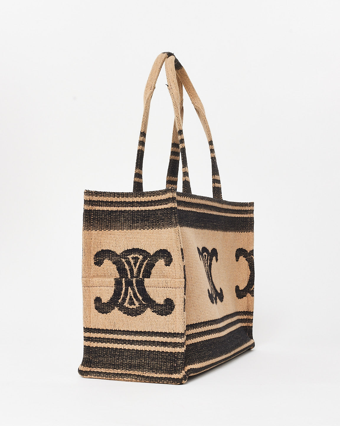 Celine Brown & Black Triomphe Canvas Tote Bag