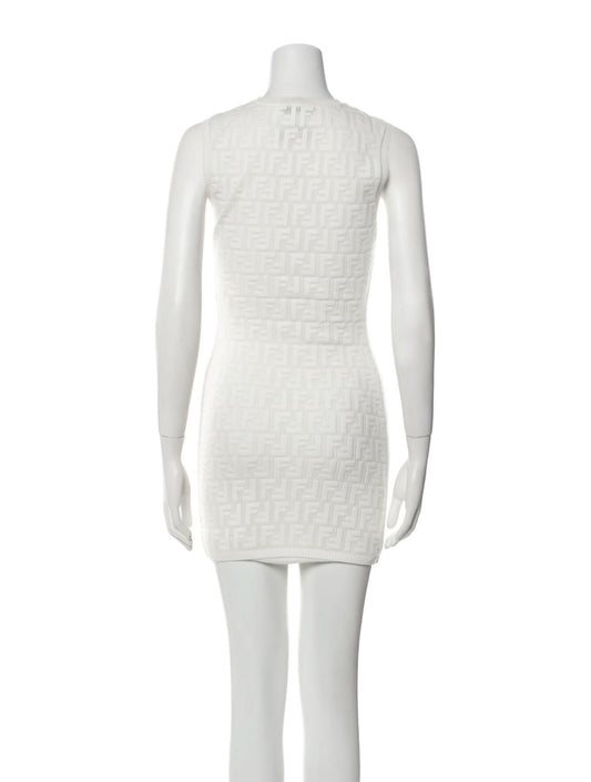 FENDI JACQUARD STRETCHY MINI DRESS