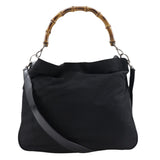 Gucci Nylon Canvas Bamboo Handbag 2way