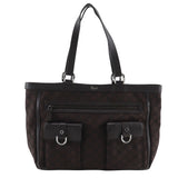 Gucci Abbey Line Nylon Canvas Tote Bag