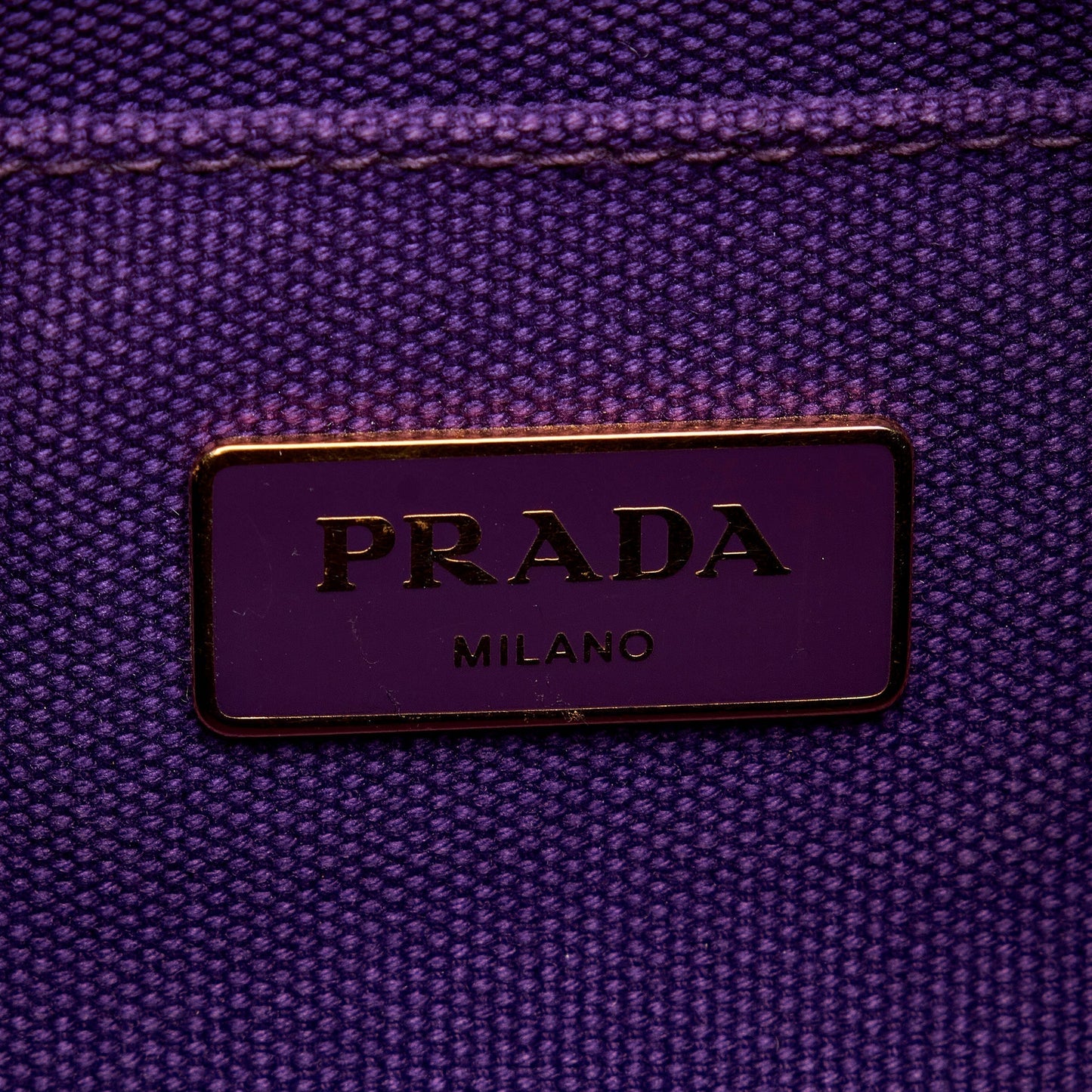 Prada Canapa Logo Handbag Small Purple Canvas