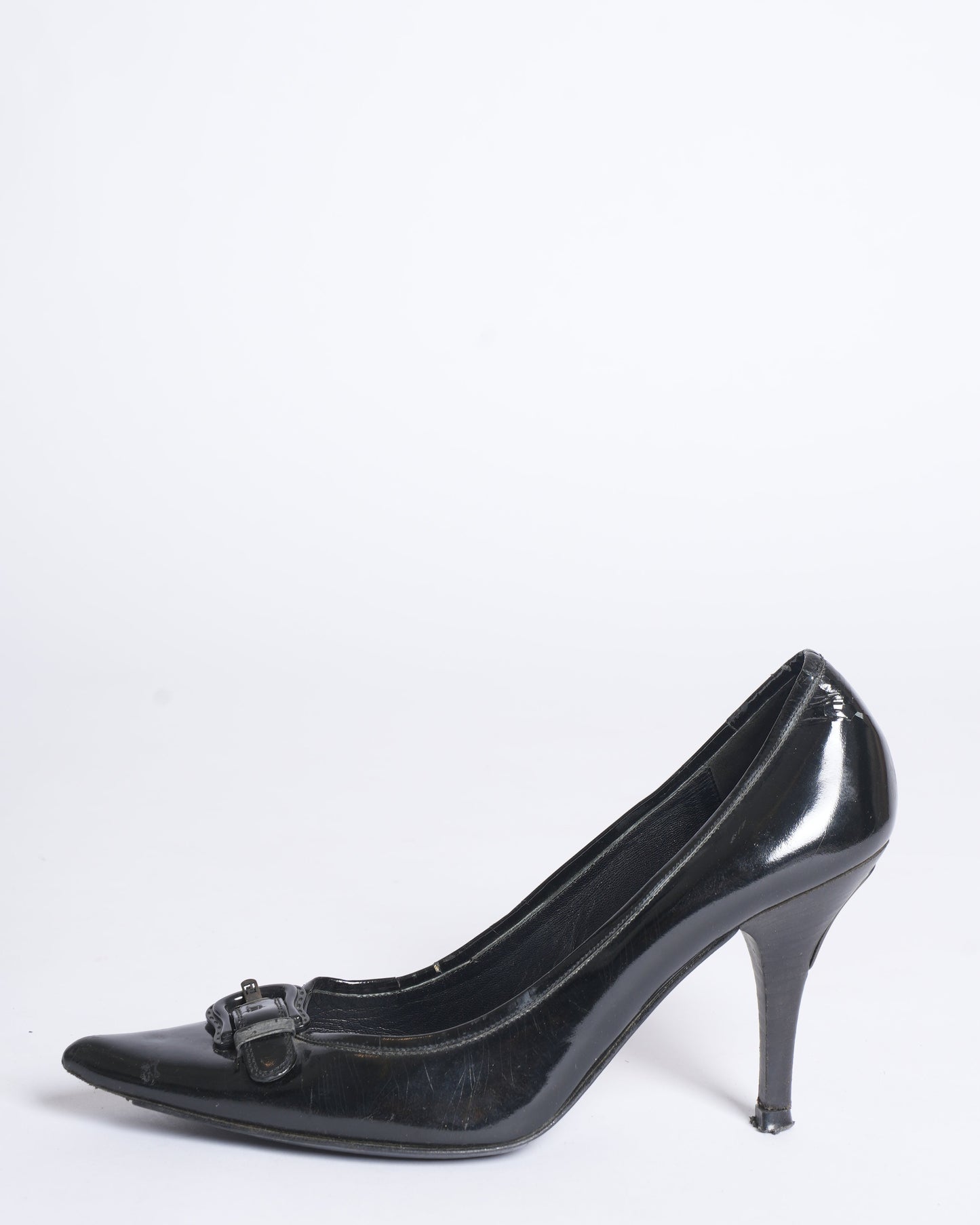 Fendi Decollete Vernice Black Patent Heels