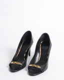 Burberry peep toe heels in black