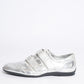 Gucci GG silver canvas and leather velcro sneakers