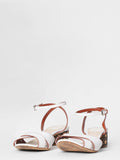 Dior White Leather Cannage Block Heel Ankle Strap Sandals