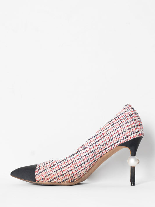 Chanel Tweed Pearl Heels