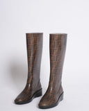 Fendi zucca rubber high boots