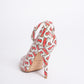 Burberry women’s Tan/Red/White Leather TB Monogram Ankle Strap Pumps