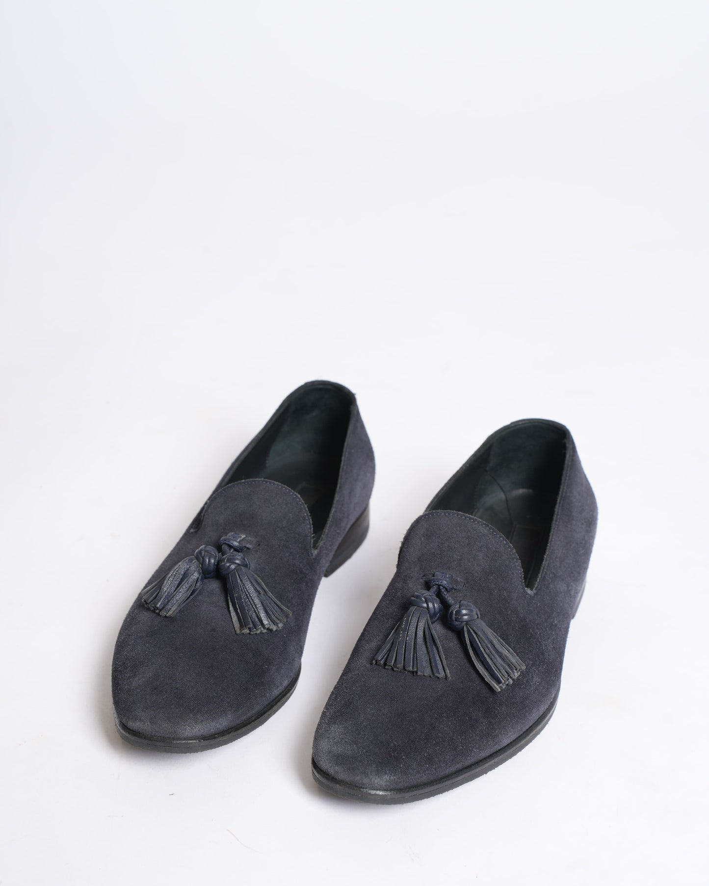 Burberry Monogram Motif Velvet and Leather Loafers