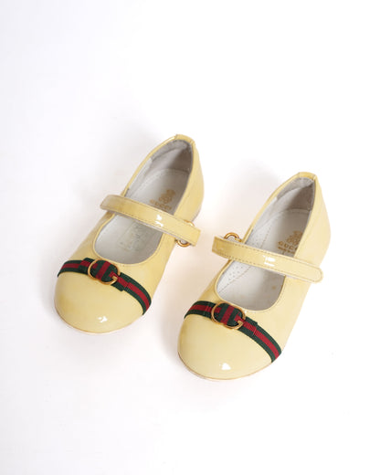 Gucci Kids Patent Leather Ballet Flats  Yellow
