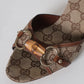 Gucci Monogram Canvas Bamboo Heels