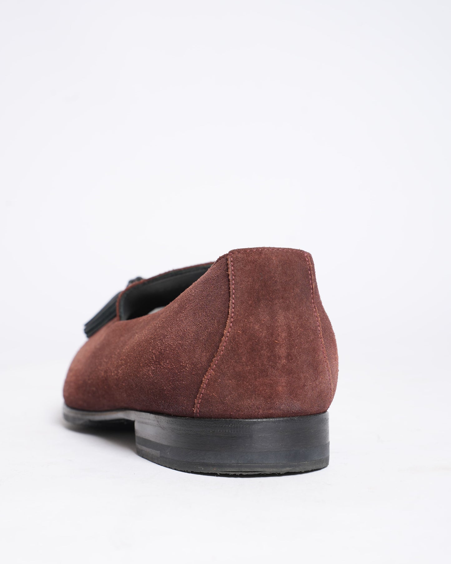 Burberry Velvet Tassel Slip-On Loafers in Maroon