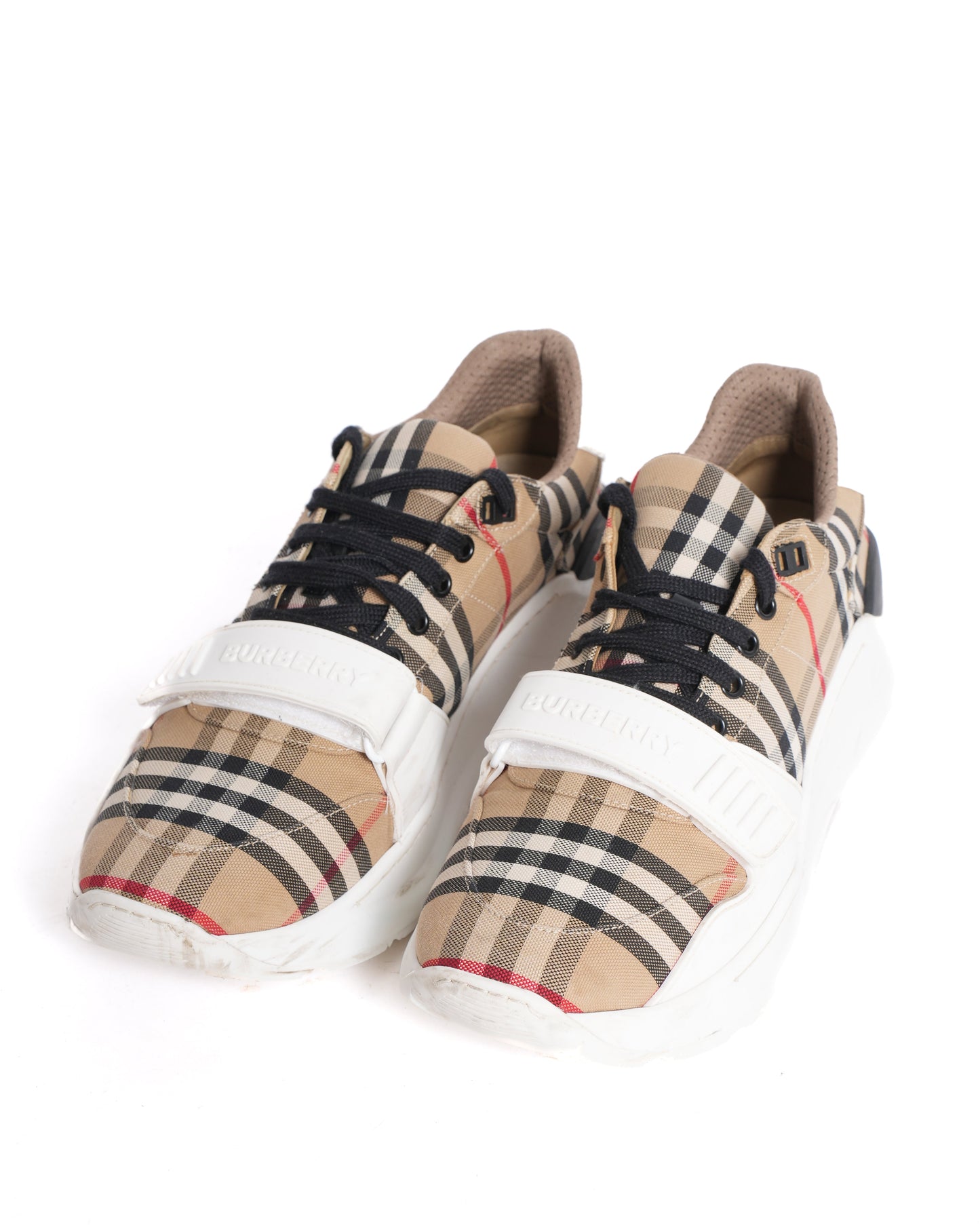 Burberry   Check Low-Top Sneakers in Archive Beige with Logo Strap