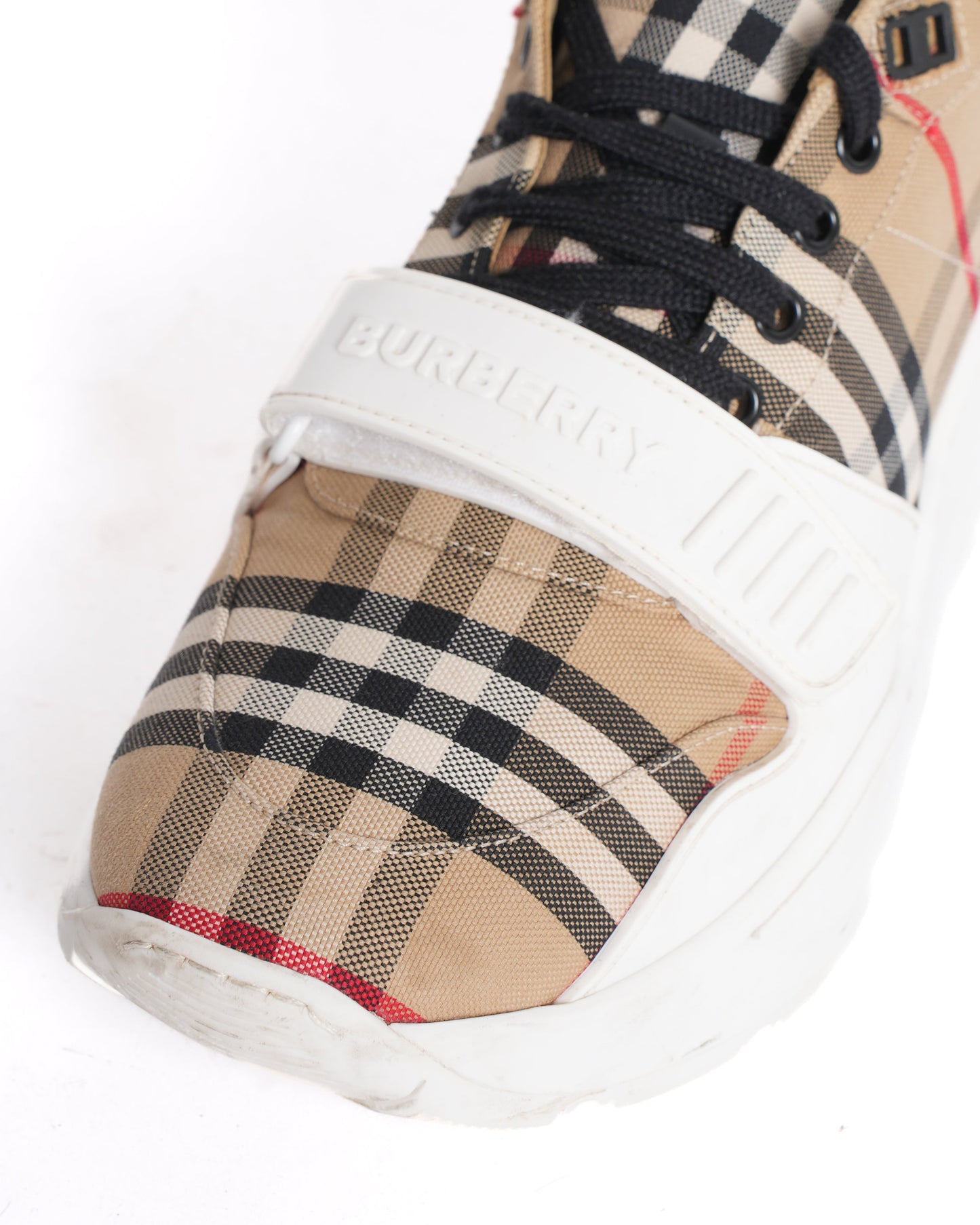 Burberry   Check Low-Top Sneakers in Archive Beige with Logo Strap
