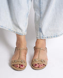 Gucci beige horsebit open toe sandals