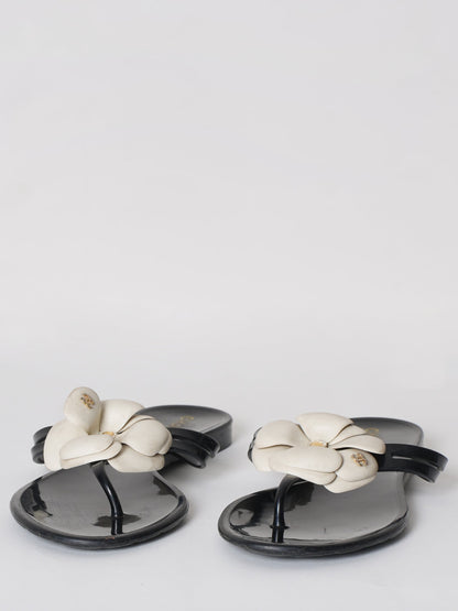 Chanel Camellia Thong sandals