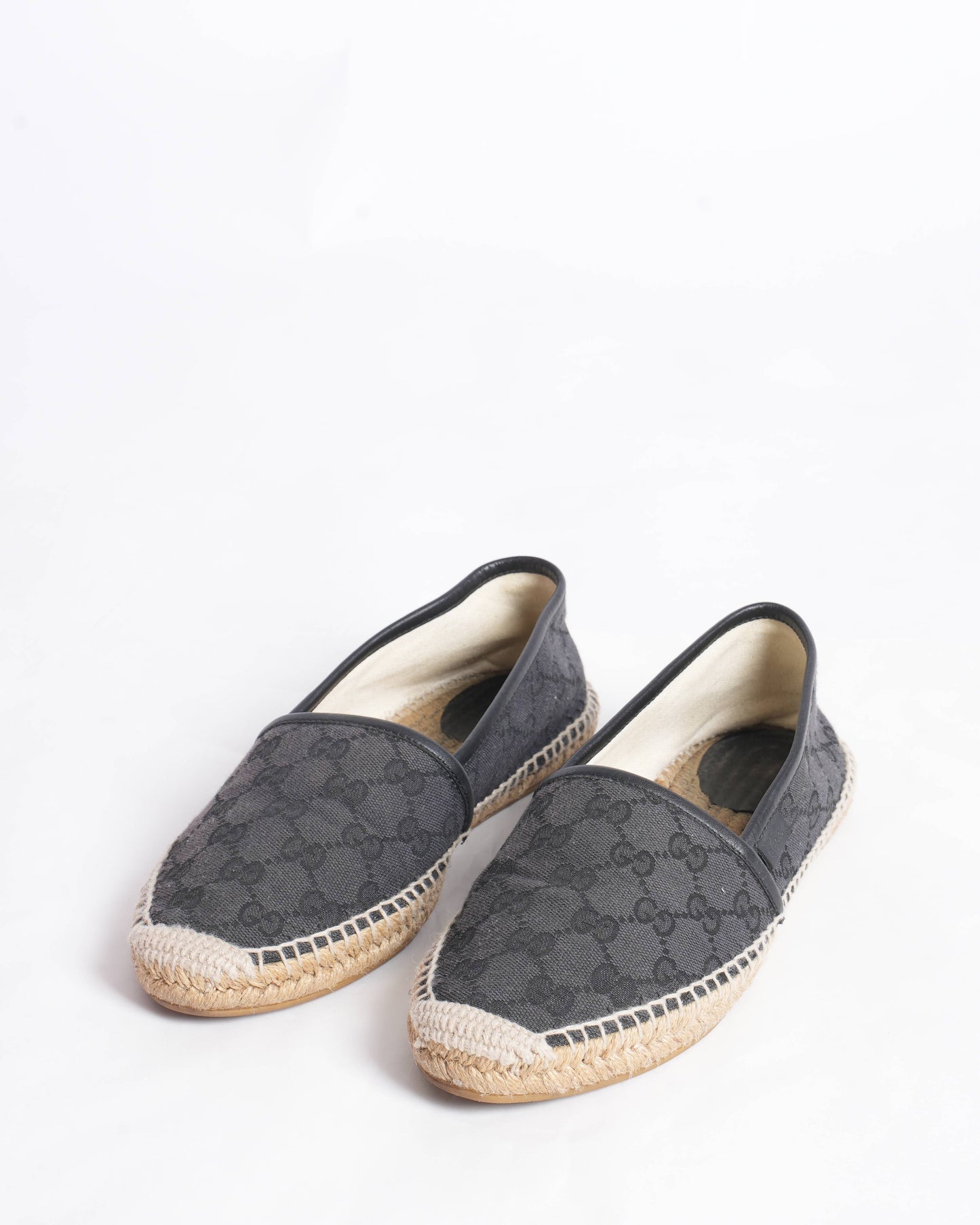 Gucci Black GG Canvas and Leather  espadrilles