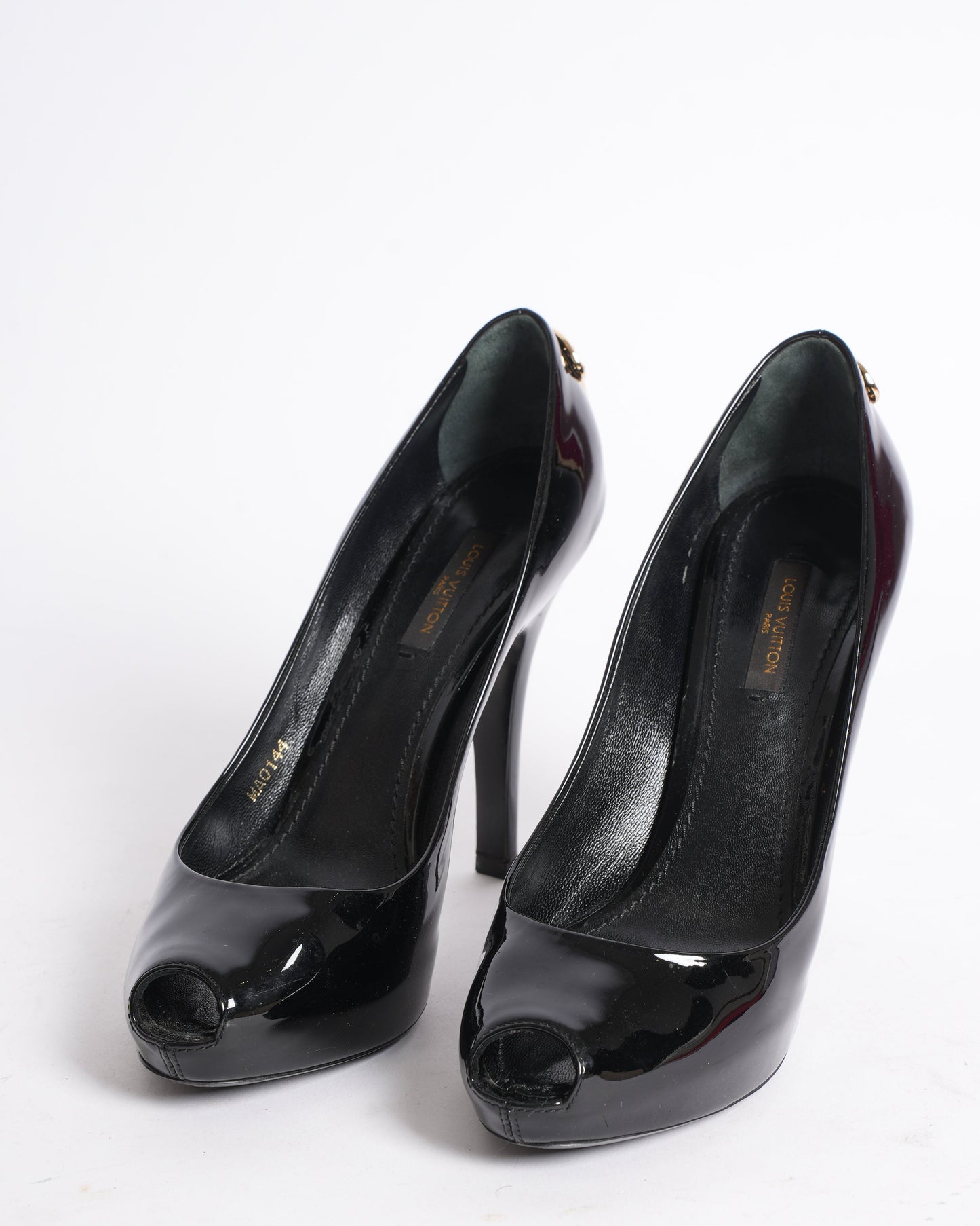 Louis Vuitton Patent Leather Peep-Toe Pumps