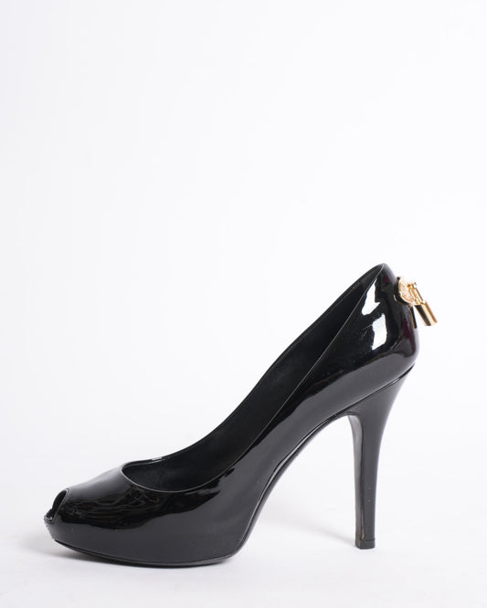 Louis Vuitton Patent Leather Peep-Toe Pumps