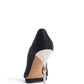 Gucci black satin With Silver Bamboo metal heel pumps