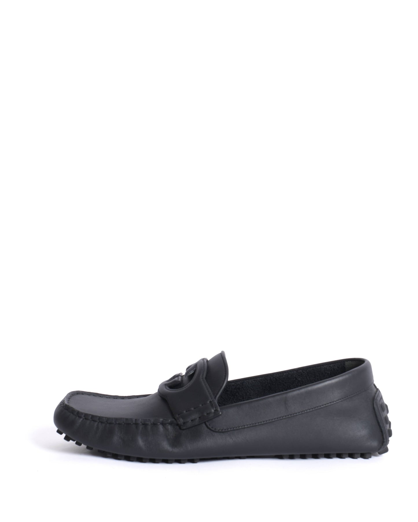 New Gucci  Leather GG Loafers in black