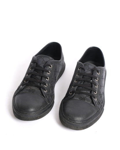 Gucci Men's Monogram Sneakers in Black