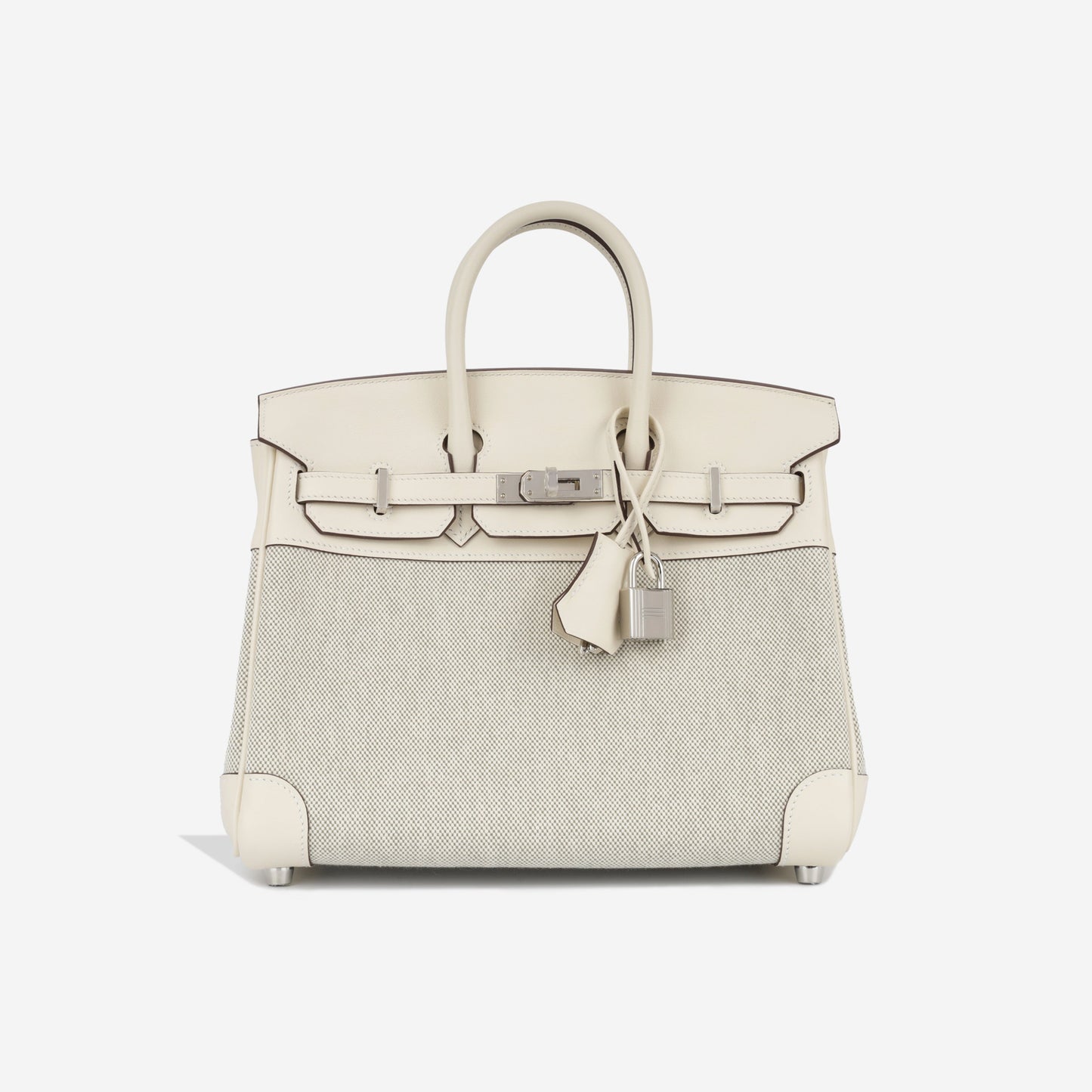 Birkin 25 Toile - Nata Swift / Vert Amande Quadrille Toile