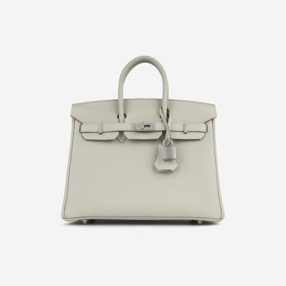 Birkin 25 Verso - Gris Perle/Nata